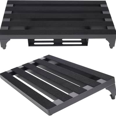 Super Light 3.3 lb Guitar Pedal Board 22" x 12.5" Aluminum Alloy Pedalboard with Power Supply Cradle (Black, APB-22BK) image 4