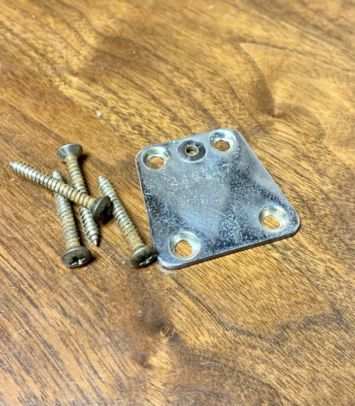 Vox Guitar neck plate 1960’s Chrome original vintage UK Italy image 1