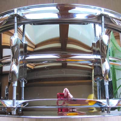 14" x 6.5" Premier 8-Lug Steel Beaded Shell Snare Drum - Vintage image 8