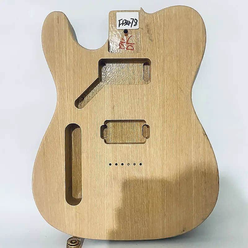 Left Handed Ash Wood Tele Style Guitar Body, String Through Bridge image 1