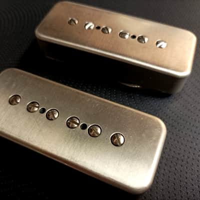 SOAP BAR P90 Pickups SET METAL Non-Plated Nickel Silver Cover Vintage  Gibson Epiphone Custom Shop Q image 12