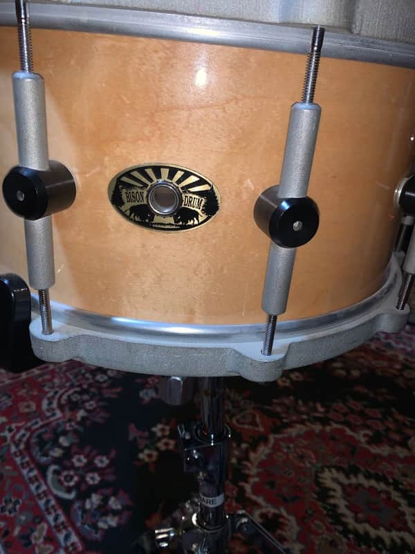 Bison Drum Company 14" Maple Snare – Natural Finish – Rare USA Boutique Snare w/ Bison Cast Hoops image 1