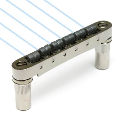 Graph Tech GHOST RESOMAX NV2 BRIDGE 6MM - GHOST PIEZO SADDLES BLACK NICKEL PN-8863-BN image 1