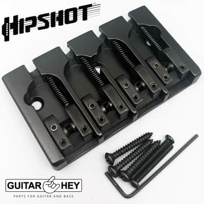 NEW Hipshot 5A4FM1AB 4 string A Style Fender Mount Aluminum Bass Bridge - BLACK image 1