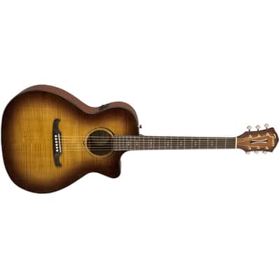 Fender FA-345CE Auditorium Cutaway Acoustic Guitar, with 2-Year Warranty, 3-Color Tea Burst image 3