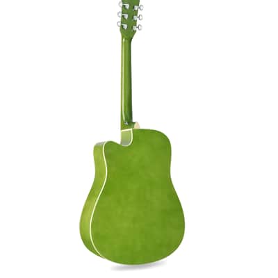 Cxxss 41 Inches Acoustic Cutaway Guitar Beginner Package - kelly green image 3