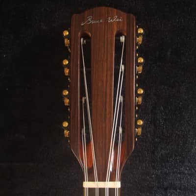 Gift for Musician - Handmade 8 String Baritone Ukulele, Solid Spruce, Indian Rosewood, Mop Inlay, Soft-bag, Bruce Wei UG19-2347 image 2