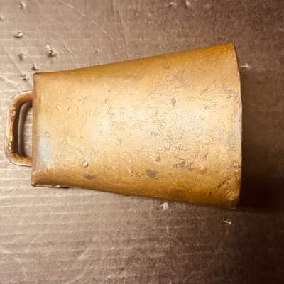 Vintage WFL (Ludwig) Chicago Cowbell & Wood Block With Stamped Nickel Holder (Shiny & Clean) 40’s - 50’s image 7