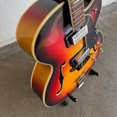 RARE VINTAGE Univox Pro Jazz Guitar ES-175 L-5 Semi Hollowbody Open Book Headstock MIJ Japan 70’s - Sunburst image 2