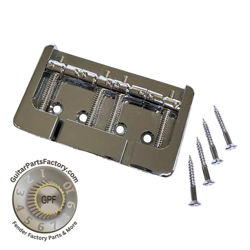 HBB04-C Chrome Aluminum 4-String Bass Bridge B-Style image 1