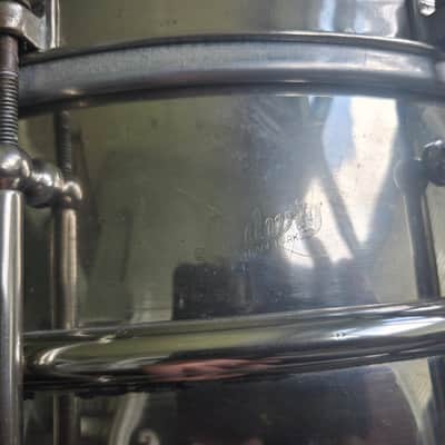 Ludwig 6.5 x 14 10 tube lug Heavy brass 2 piece shell 1920s - Nickel image 13