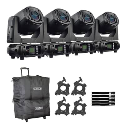 JMAZ Lighting JZ3009 Attco Spot 100 Black DJ LED DMX Moving Head Lights 4 Pack image 1