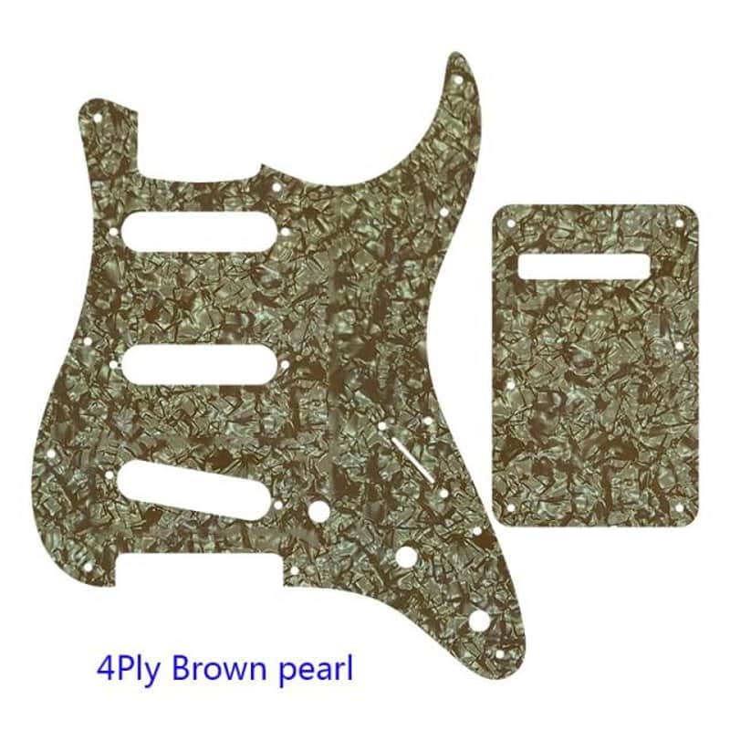 Guitar Pickguard With Back Plate Suit For USA/Mexico Fender Strat Standard SSS ST-4Ply Brown pearl image 1