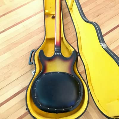 Hohner bartell Black widow fretless bass guitar c 1966 Sunburst original vintage image 14
