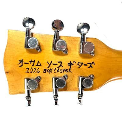 Awesomesauceguitars electric guitar made from a vintage microscope box Diddley Bo cigarbox guitar The Boxcaster 2026 - Blue box image 5