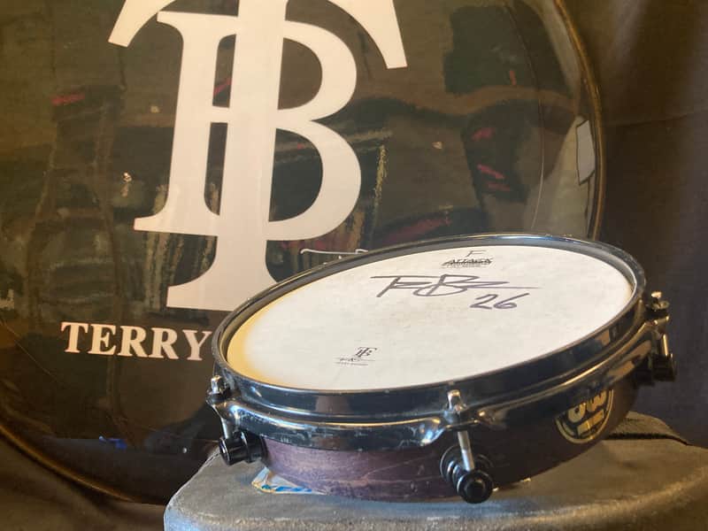 Terry Bozzio's 1998 DW 2x10" Maple Piccolo Tom. Autographed! Walnut Satin Oil image 1