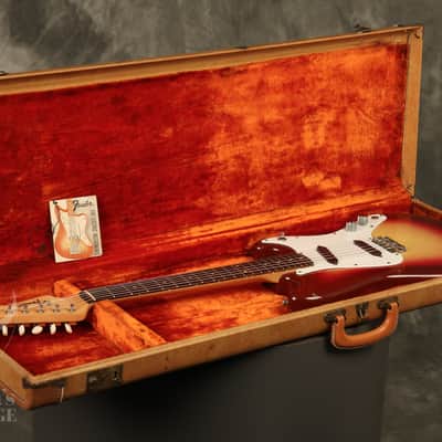 original 1962 Fender Duo-Sonic SLAB BOARD Shaded Sunburst/Maroonburst HANG TAG! image 17