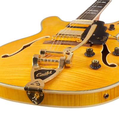 Guild Starfire VI - Semi Hollow Body Electric Guitar - Flamed Maple - Blonde - with Case image 6