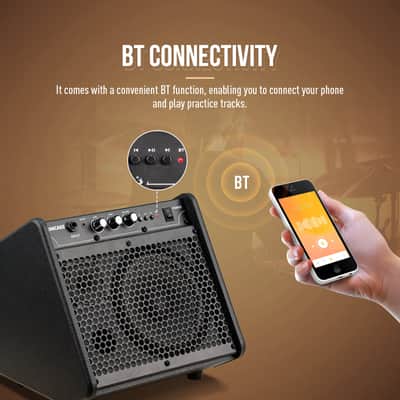 SONICAKE 20W Electric Drum Amp, Portable BT Drum/Keyboard Amplifier Speaker System with Dual Drivers for Home Practice, QDM-20(Shipping from local US,UK,EU warehouse) image 4