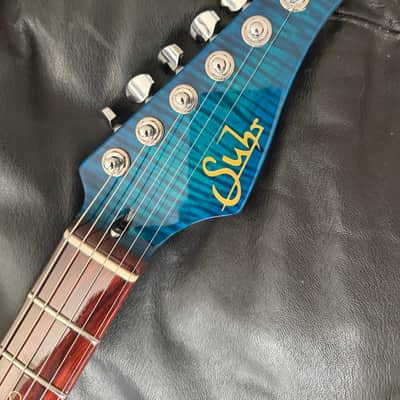 Suhr Modern Carve Top 2014 Reload Collection Flamed Blue Aqua Cocobolo Neck **Stunning!** image 18