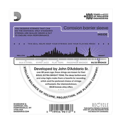 3 Sets of D'Addario EJ13 80/20 Bronze Acoustic Guitar Strings Custom Light 11-52 image 3