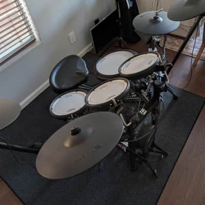 Roland TD-17KVX Gen 2 V-Drums Complete Bundle w/ DW 5000 Kick & Hi-Hat Hardware, Tama 1st Chair Throne & Roland TDM-20 MatSet 2023 - Black image 2