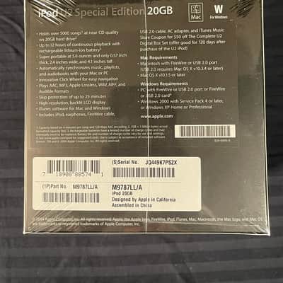 Apple iPod Vintage U2 Special Edition Black/Red (20 GB) Unopened/Mint/Factory Sealed/RARE! image 5
