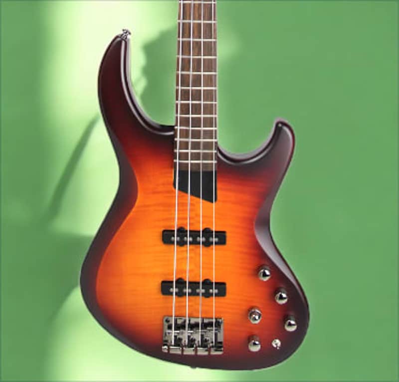 MTD Kingston Kingston Saratoga Deluxe 4 Deep Cherry Burst Satin, Indian Laurel Fretboard image 1