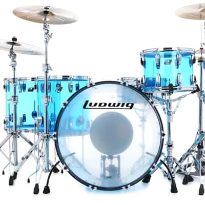 Ludwig Vistalite Blue ZEPP Set 5-piece Shell Pack 14/16/18/26/14S image 3