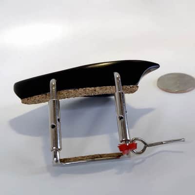 1/2 Violin Chinrest by Dresden, Normal Plate, Corked, Standard Plastic Incl Adjustment Pin Key, "A" Quality image 3