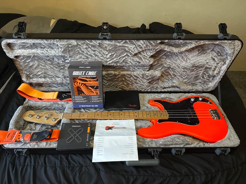 Fender Mod Shop Precision Bass 2026 - Satin Neon Orange image 1