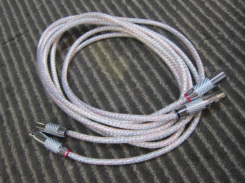 Pair Heavy Gauge Silver Plated Balanced/XLR Stereo Interconnects Quality Design, Construction, Ex Sound/Performance, Unused 2000s - Silver image 1