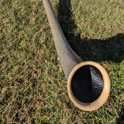Carbon Fiber Swiss Alphorn (Alpenhorn) in F Made in USA 12 feet long, w/Bag and Mouthpiece image 1