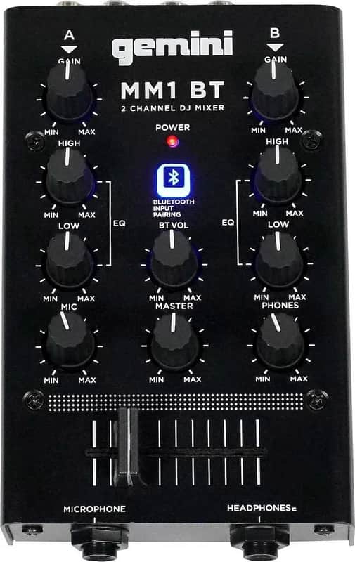 Gemini MM1BT 2 Channel 6.5" DJ Mixer with Bluetooth Input image 1