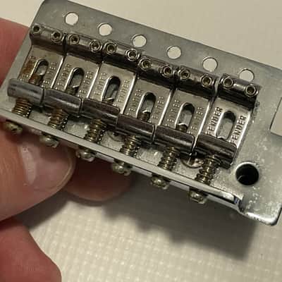 1990's MIM Fender Mexico Stratocaster Factory 6 Post Tremolo Bridge & Arm 2 1/16" String Spacing image 8