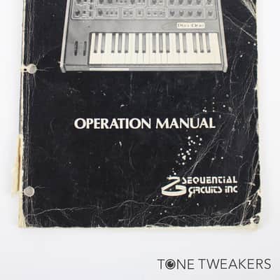 Sequential Circuits Pro-One Synthesizer Operation Manual VINTAGE SYNTH DEALER