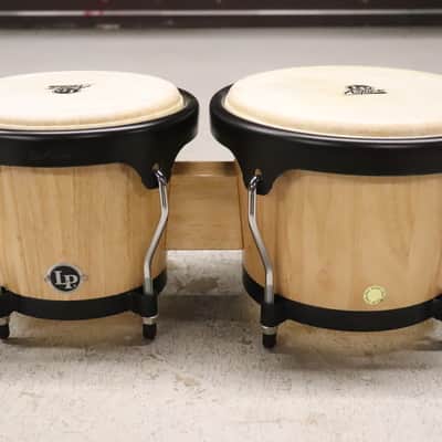 Latin Percussion LP Aspire Natural Oak Wood Finish Bongos 8” 6.75” image 4