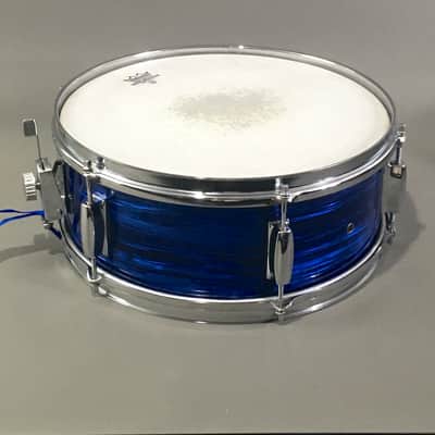 1960s Vintage 14” Snare Drum Tempro MIJ Japan Blue Oyster Pearl Custom Restored Super Rare Made in Japan image 13