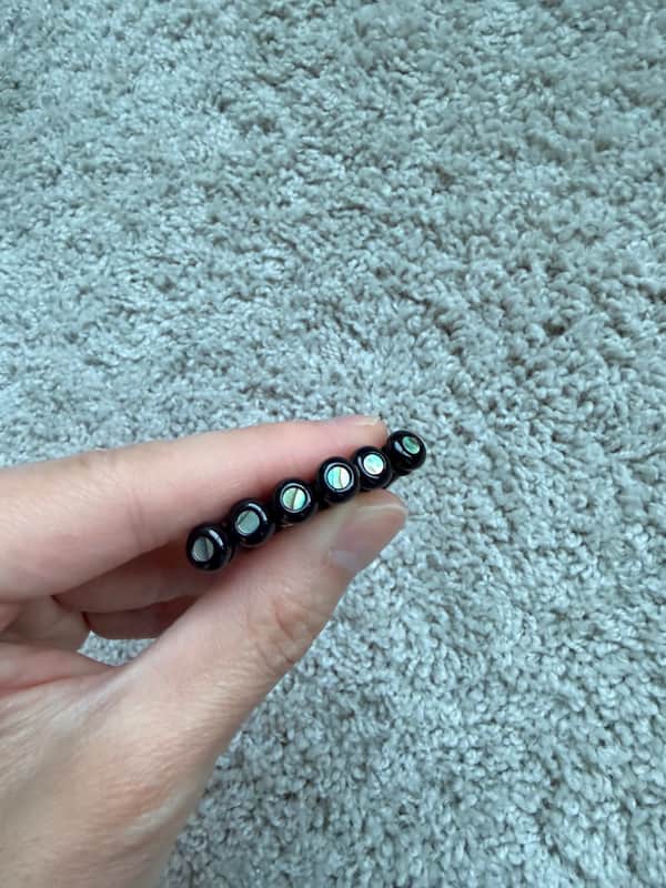 LUXE BY MARTIN Bridge Pins - Gloss Black with Pearl (Abalone Style Liquidmetal Zirconium) image 1