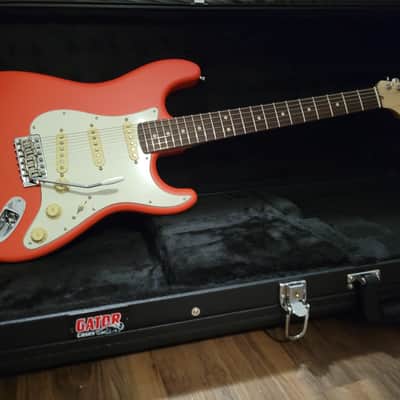USA MADE Custom Fender Lic. Stratocaster Satin Fiesta Red w/Indian Rosewood, Fender Tex-Mex Pickups image 14