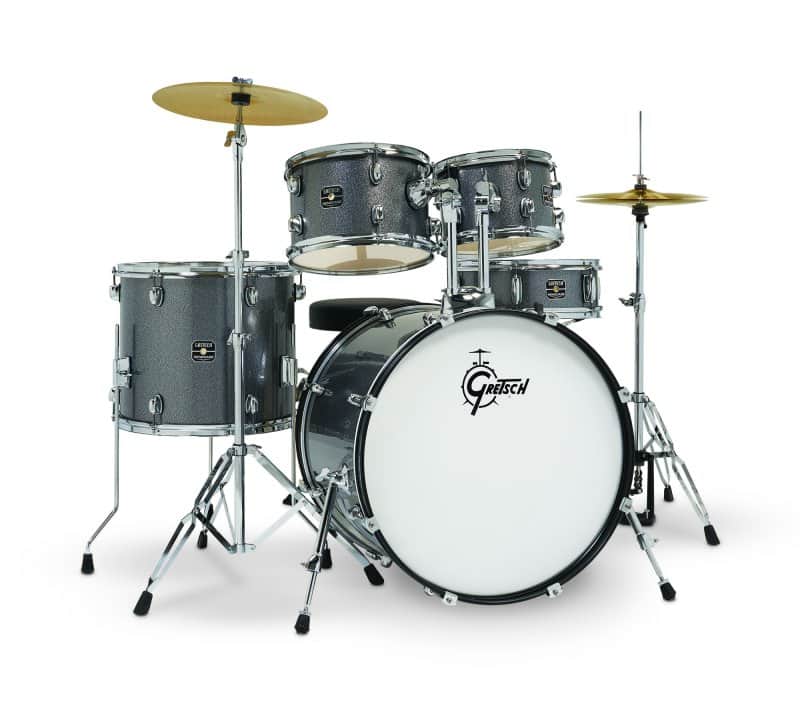 Gretsch - Renegade Series 5-Piece Complete Drum Set with Hardware and Cymbals, Grey Sparkle image 1