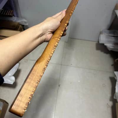 Roasted Flame Maple 30inch short scale J Bass Guitar Neck part 20 Fret 4 string image 2