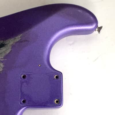 Lefty Vintage Fender “Super Heavy Relic” Hendrix Strat Solid Guitar Body Custom Purple Metallic 4.8 lb Alder image 8