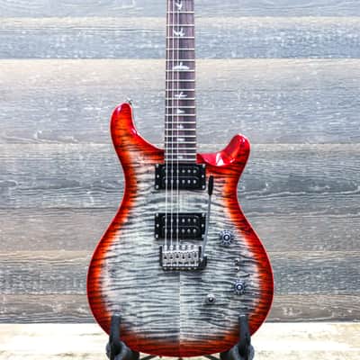PRS SE Custom 24-08 Charcoal Cherry Burst Flame Maple Top Electric Guitar w/Bag image 2