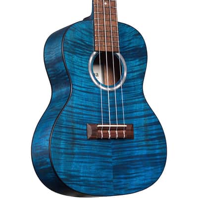 Cordoba 15CFM Flamed Mahogany Concert Ukulele Regular Sapphire Blue image 6