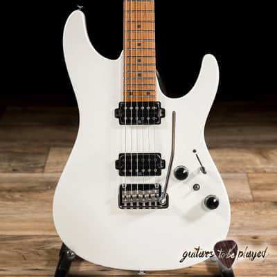 Ibanez AZ2402 Prestige HH Roasted Maple Neck Guitar w/ Case – Pearl White Flat image 2