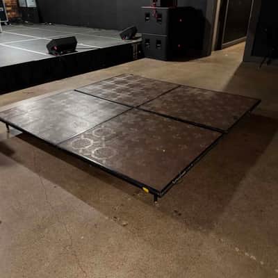 (2) Used Portable Stage Platforms 4' X 8" Fold & Roll Portable Stage Risers image 2