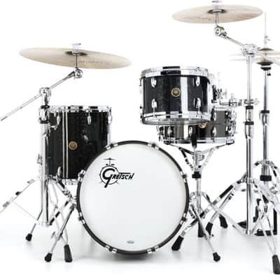 Gretsch Drums USA Custom 3-piece Shell Pack - Black Glass (Nitron) image 2