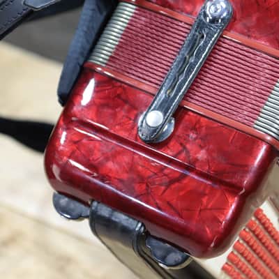 PAM Accordion 120-Bass 41-Key 5-Treble Switch Red Piano Accordion w/Case image 17