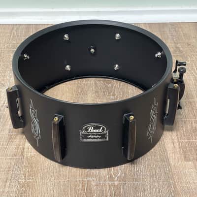 Pearl JJ1365 Joey Jordison Signature 13x6.5" Steel Snare Drum with SKB Padded Bag 2010s - Matte Black with Slipknot Logo image 7